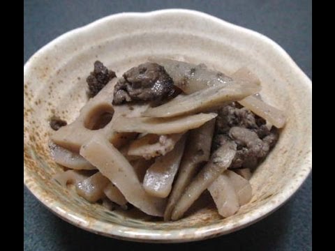 ゴボウと蓮根とコンニャクの炒め煮