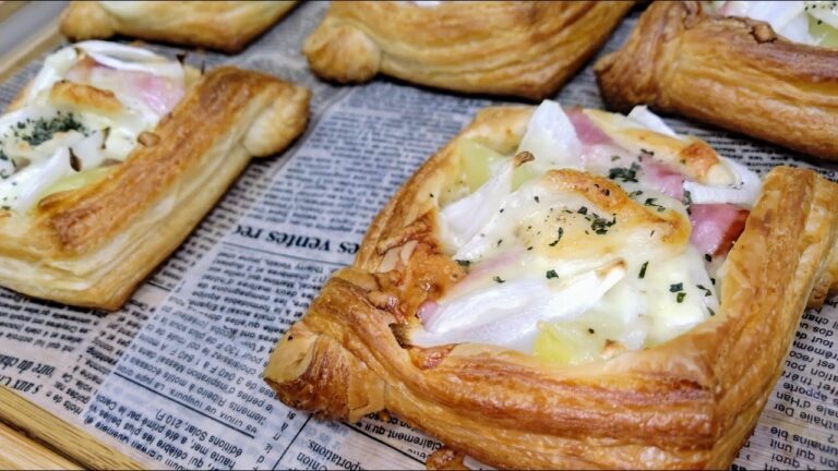 新玉ねぎで作る食べごたえ満点のオニオンベーコンポテトデニッシュを作ってみたよ！【パン作り】