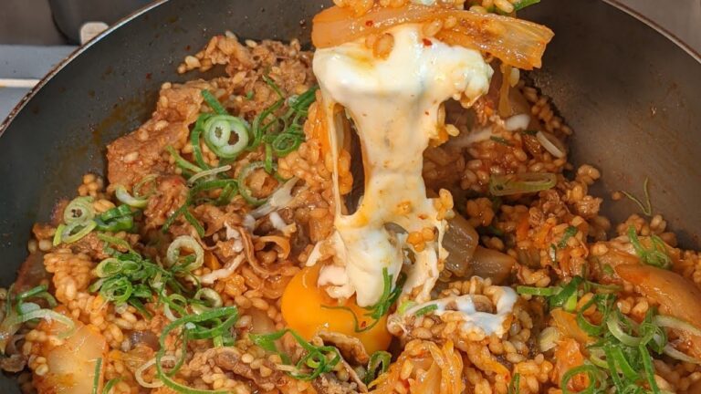 キムチ鍋の素で吉野家パエリア！！　身体が暖まる!