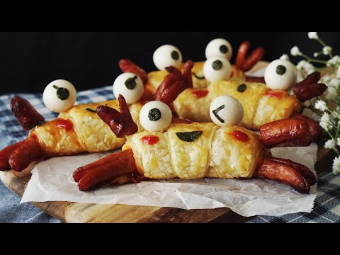 【作って楽しい】カニさんのサクサク・ソーセージパイ【食べておいしい】