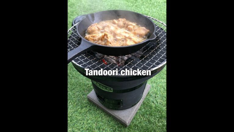 Tandoori chicken タンドリーチキン キャンプ飯 七輪 備長炭で焼く #Shorts