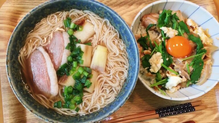 [ウチご飯vlog] 春だけどまだ寒いので。鴨ネギにゅうめんと親子丼食べる！