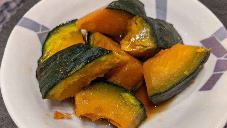 レンジで簡単かぼちゃの煮物/NE-BS908-Kビストロ自動メニュー38煮物（葉果菜）