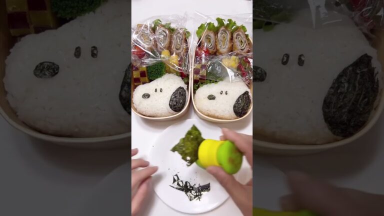 スヌーピーのキャラ弁作りました♪最後にちょっと修正してます😅#shorts #キャラ弁 #kawaii #お弁当 ＃SNOOPY