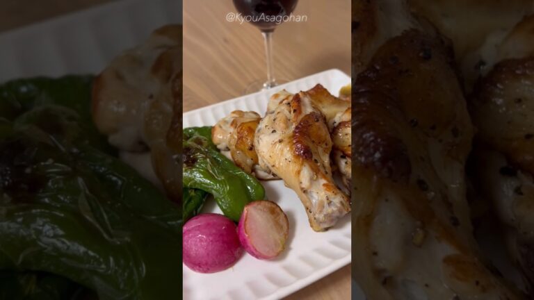 鉄フライパンで焼く手羽元塩焼きetc.☘️#Shorts