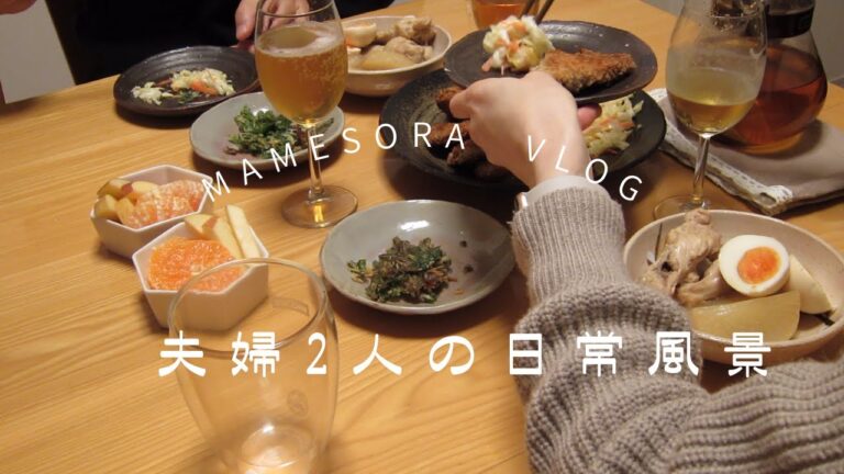 【夫婦2人の日常風景】卵なしのかき揚げと作り置き2種類そしておうち居酒屋風😃