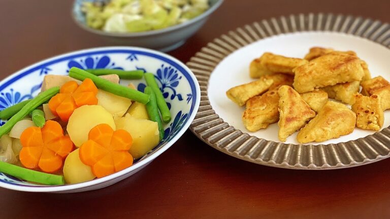 肉なしの肉じゃがと、高野豆腐のからあげ♪ダイエット中の晩ごはん♪
