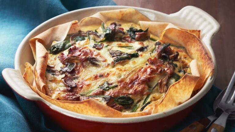 「ほうれん草とまいたけのキッシュ」の作り方