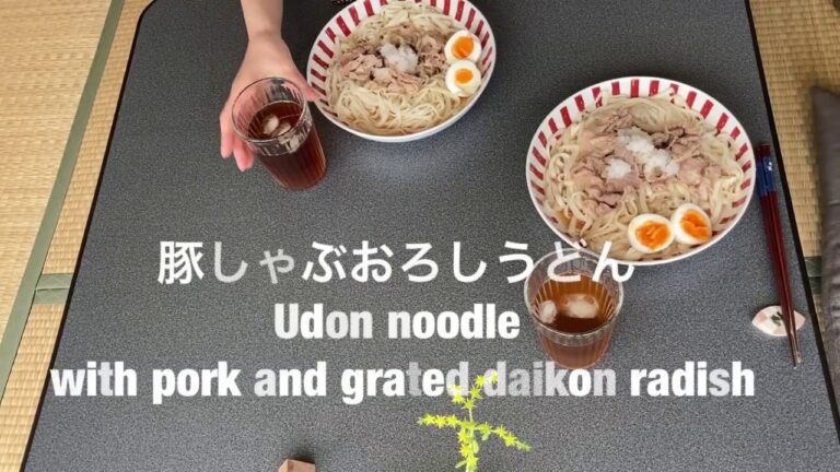Udon noodles with pork and grated daikon radish(豚しゃぶおろしうどん)