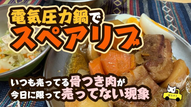 【週末里山料理VLOG】電気圧力鍋でスペアリブ【プラベキャンプ場と猫と糖尿病食】デコポンジャム使い切り