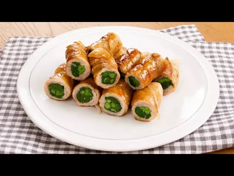 にらの豚ばら肉巻き