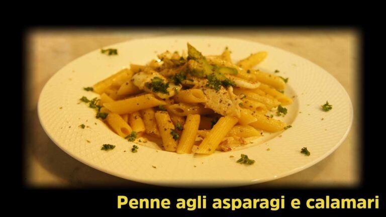 アスパラガスとヤリイカのペンネ Penne agli asparagi e calamari