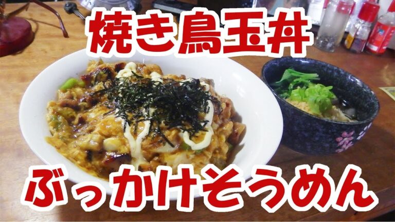 焼き鳥玉丼とぶっかけそうめん【大盛り】【飯動画】【飯テロ】