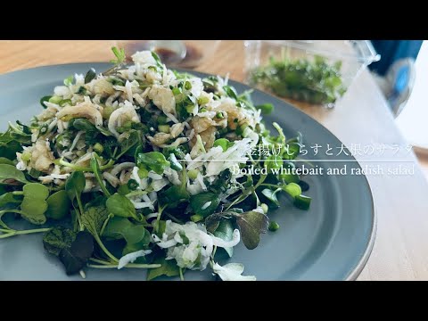 独身男子の家ご飯【釜揚げしらすと大根のサラダ】