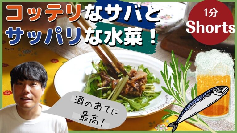 ちろちゃんの独り呑み 水菜と味噌サバ煮和えを作った。＃shorts