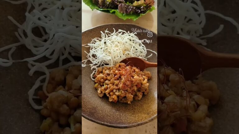 #納豆肉味噌 #レタス包み #낫또니쿠미소 (낫또 고기 쌈장) #納豆料理 #ダイエット料理 #건강식 #다이어트식단 #비건