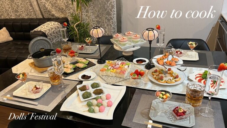 知ってる?【モザイクちらし】手間はかかるが実は簡単?!【ひな祭りパーティー料理】3色パンナコッタ/生春巻き/蛤となばなのクリーム煮等