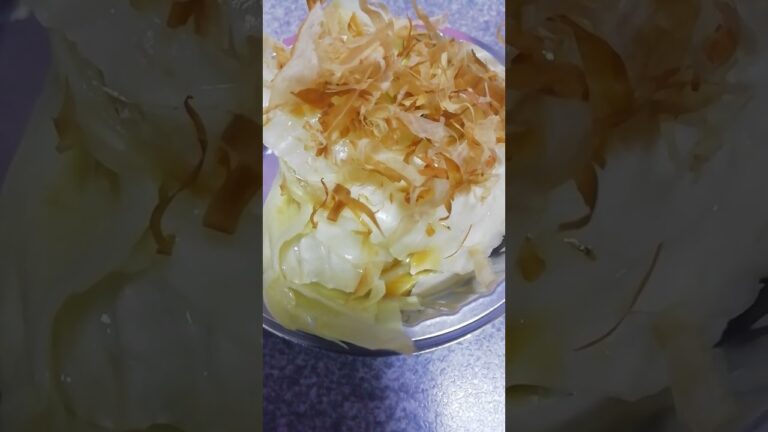 簡単　レンチンキャベツのおひたし　だし醤油で和えて　美味しい