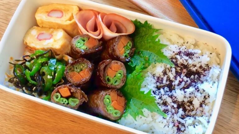 【旦那弁当】野菜の肉巻き弁当作ります【#51 Japanese bento box】【English subtitle】【料理動画】