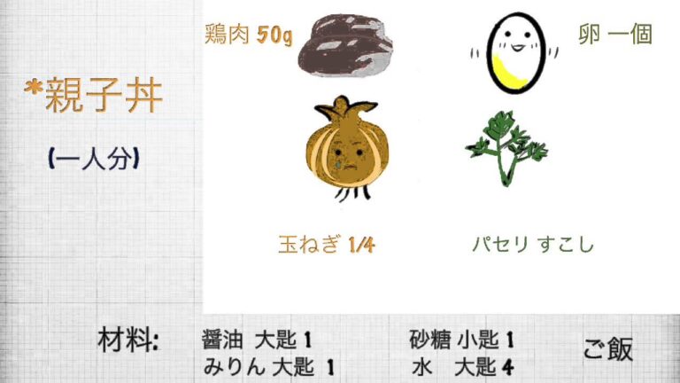 簡単な料理-親子丼 01-10