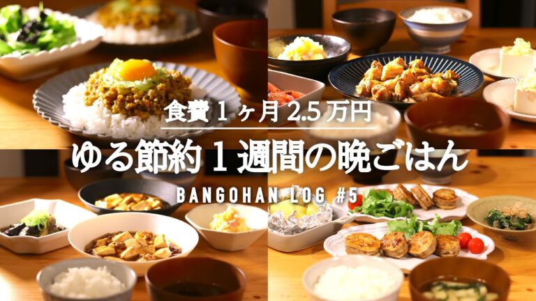 一週間の夕飯献立｜まとめ買いから平日5日間の晩御飯｜ひき肉活用節約レシピ【二人暮らし料理】