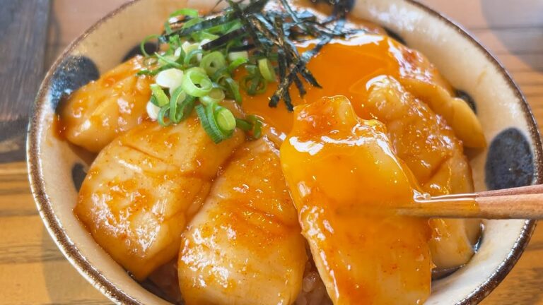 【ホタテ】生ホタテのユッケ丼•バター焼き•貝ヒモの煮付け［21.04.28］