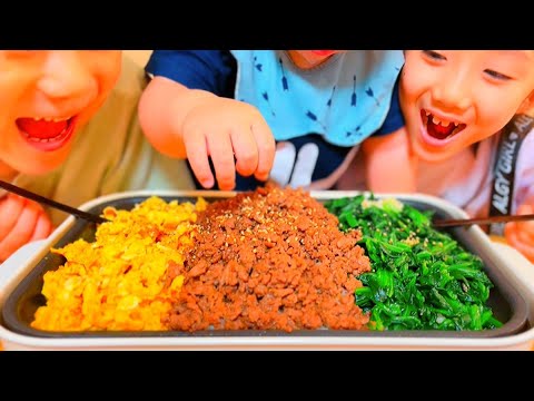 【時短レシピ】3色そぼろ丼で3児の子供が大喜び！【ホットプレート】