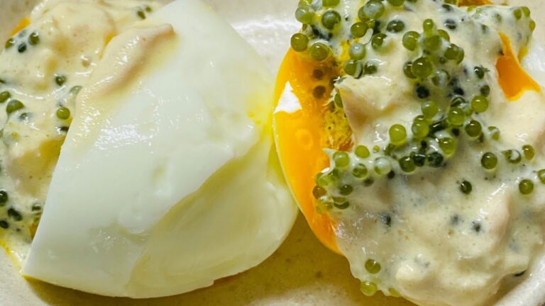 【ツナマヨ半熟卵のせ】〜海ぶどうの食べ方〜