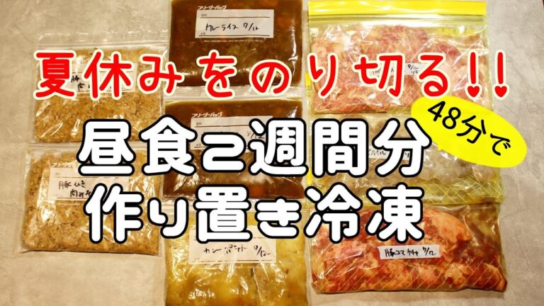 夏休みの子供の昼食第2弾 48分で2週間分冷凍作り置き!!