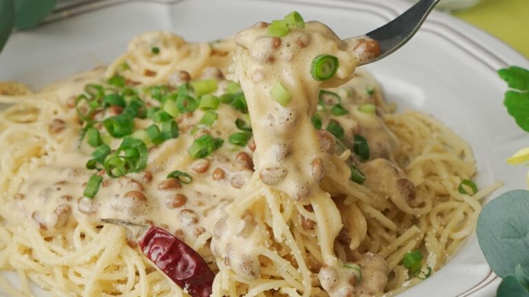 ふわふわ納豆明太パスタ【ほんの一手間で絶品✨】