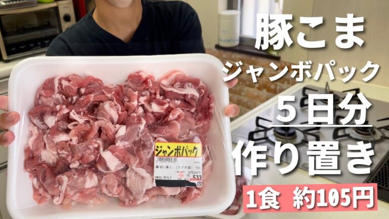 豚こまジャンボパックで5日分作り置き 1食 約108円 節約主婦 料理 4人家族