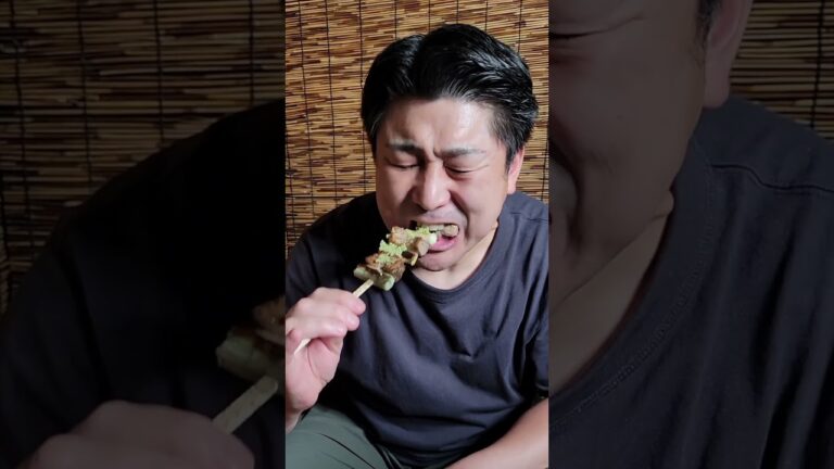 【最高のつまみ】ネギとマグロでねぎま串焼き！#shorts #seafood #食テロ #asmr ＃ネギマグロ串