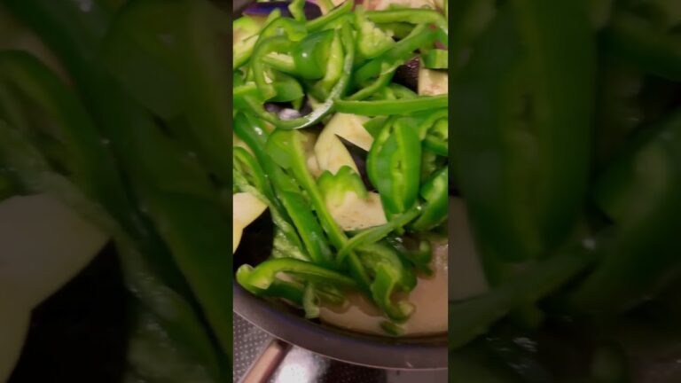 たつぷりの茄子ピーマンで鶏モモ肉を蓋してみました🍲