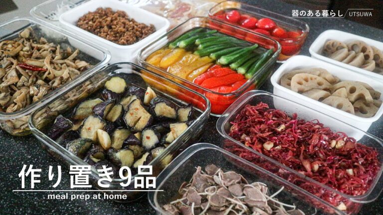 【作り置き9品】簡単でアレンジの利く料理 / 夏野菜 / 40代主婦の日常 / 丁寧な暮らし / タンドリーチキン / 鶏の唐揚げ /暮らしVlog / meal prep