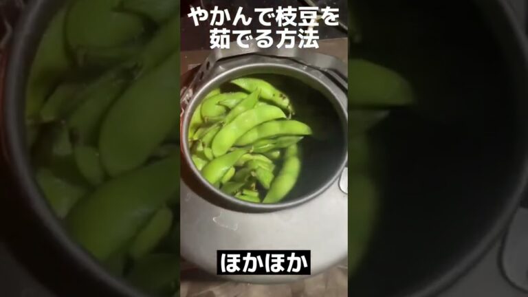 キャンプ中にやかん１つで簡単に枝豆を茹でる方法