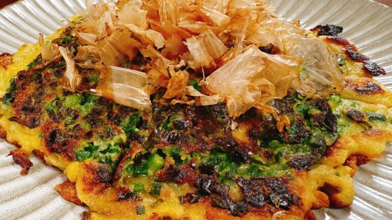 【混ぜて焼くだけ】“今まで食べたネギ料理で一番うまい！”と何度も言われた、カリカリふわもち♪『やみつきネギ焼き』グルテンフリー／食費節約／おつまみ／ダイエット／低糖質、低脂質／飯テロ