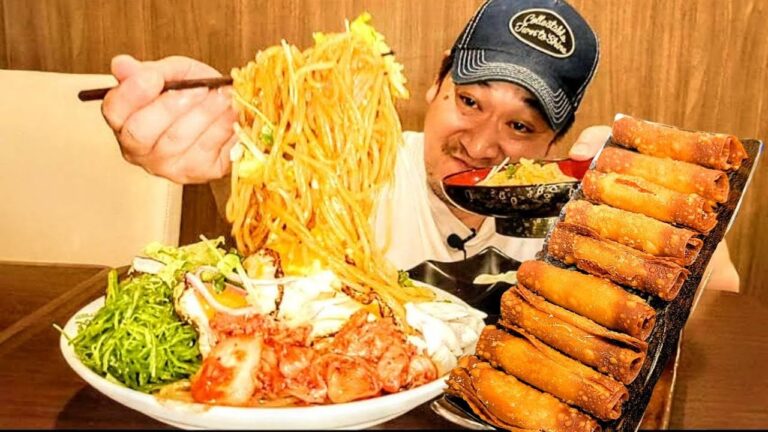 ウインナーパリパリ揚げとビビン麺の旨さ爆発【ASMR】