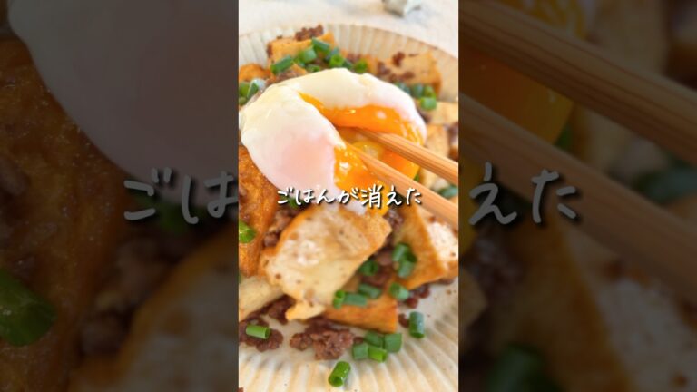 【ごはん泥棒】厚揚げとそぼろを甘辛の味付けで！ #時短レシピ #10分ごはん