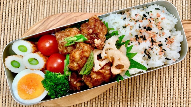 【お弁当#90】豚こまの唐揚げ弁。【obento】【bento】【万年勉強中】【旦那用】【料理】【cooking】【japanesefood】