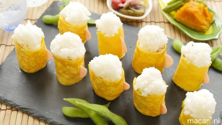 パパ感激！ 父の日に 薄焼き卵で デコ ビール 寿司 のレシピ 作り方