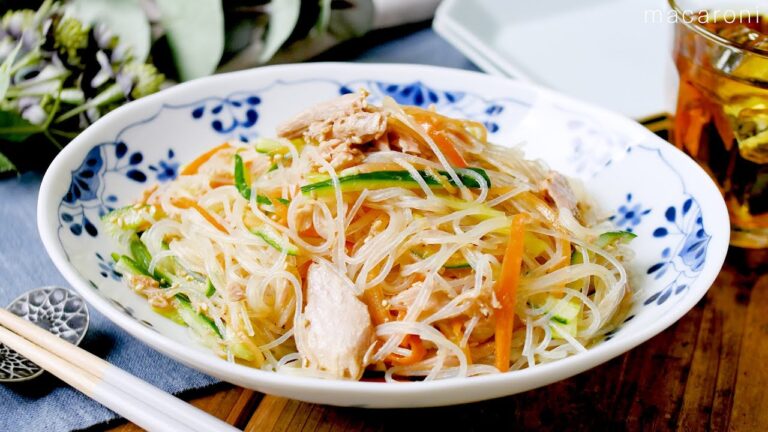 【ハムなしで作れるツナの春雨サラダ】ハムの代わりにツナ缶で！レンジで簡単に♪