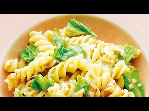 春キャベツのアーモンドミルクパスタ