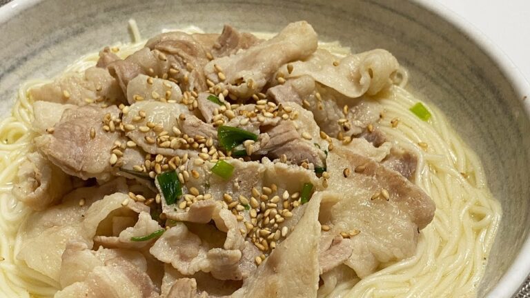 とんこつ味そうめん【パパでも作れる簡単料理：飯テロ】Tonkotsu flavored somen noodles