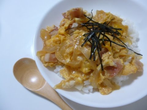 【レシピ】たまごとベーコンのちょっとどんぶり♪