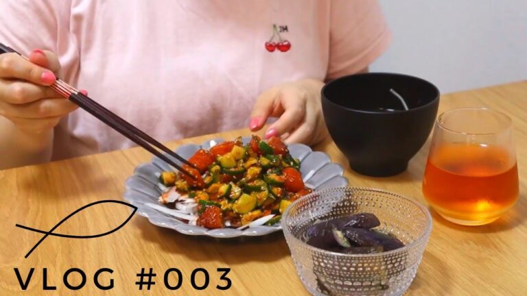 【おうちごはん】楽々(手抜き)夜ごはん｜ピリ辛ポキ丼を食べた記録【料理vlog / 20代夫婦】＃003