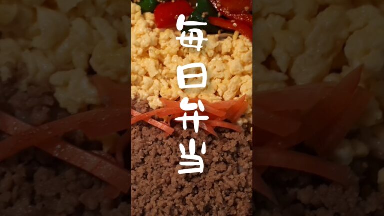 【お弁当作り】【激ウマ簡単そぼろ弁当】＃short動画＃誰でもすぐできるそぼろ弁当
