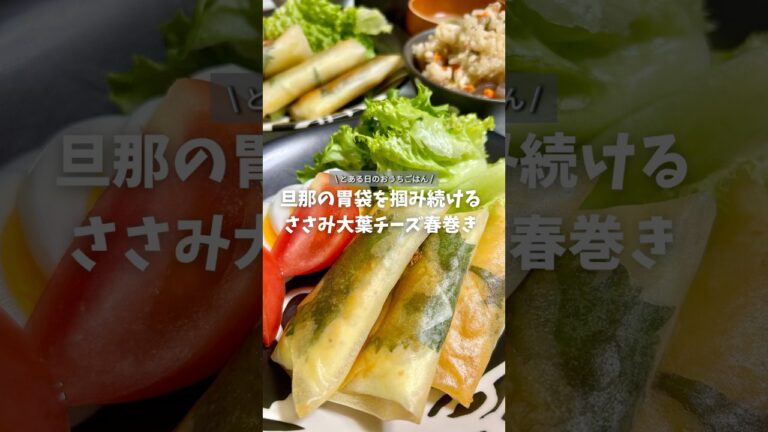 旦那の胃袋を掴み続ける/ささみ大葉チーズ春巻き🐓#料理 #おうちごはん #お昼ごはん #夜ごはん #ささみ  #簡単レシピ #旦那弁当