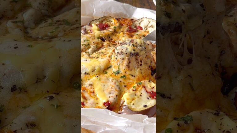 じゅわトロがたまりません🙌フライパンで簡単茄子のチーズ焼き