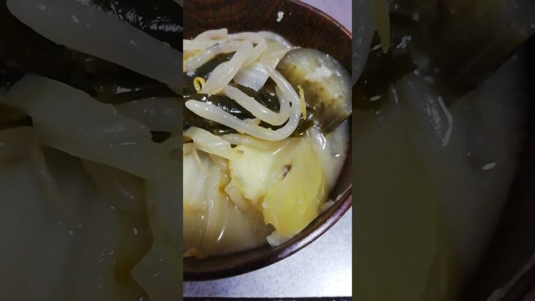 体に良い　もやしの入った具だくさんみそ汁
