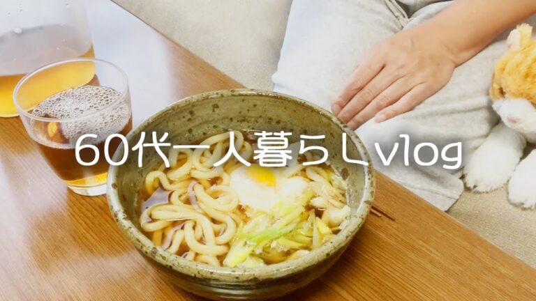 【60代一人暮らし】続・コロナ感染しました/晩御飯の卵うどん/1人寂しく療養中【vlog】#28